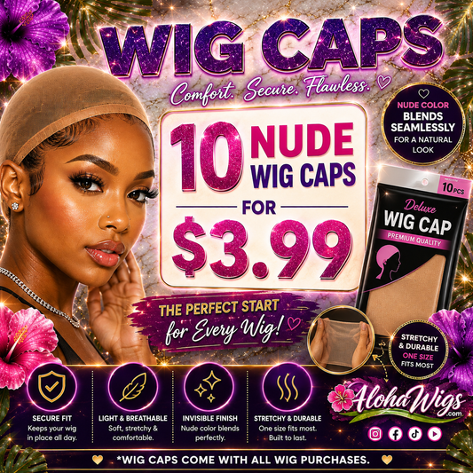 (10) Aloha wigs Nude Wig Cap Bundle
