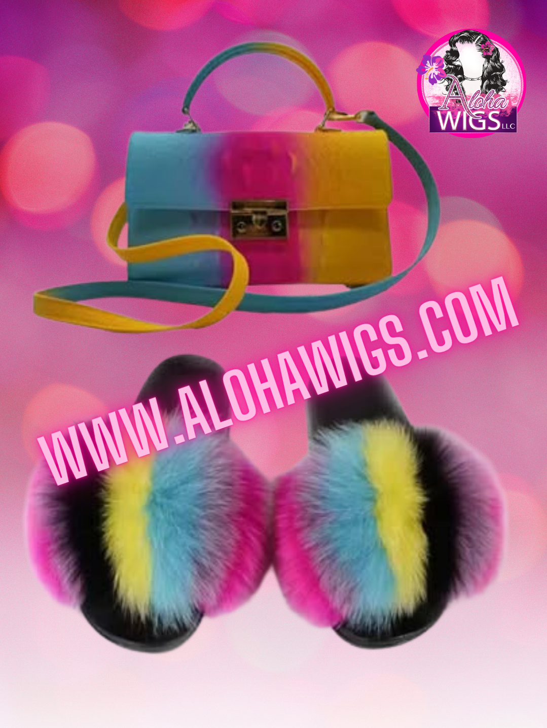 Faux Furr Slippa's + Matching Handbag