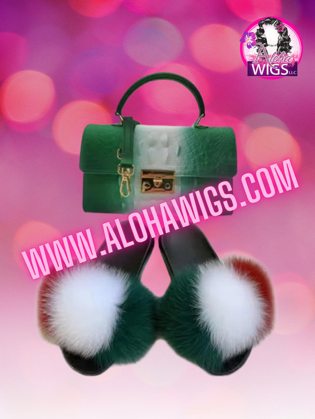 Faux Furr Slippa's + Matching Handbag