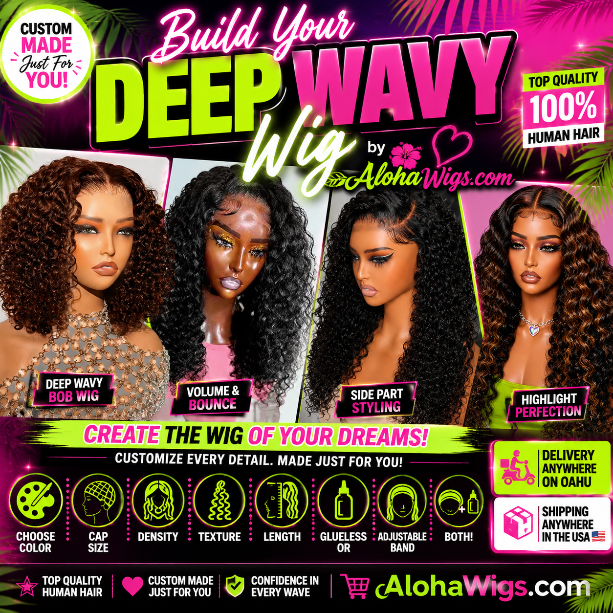 Deep Wavy 13x6 Lacewig (Human) 250 density