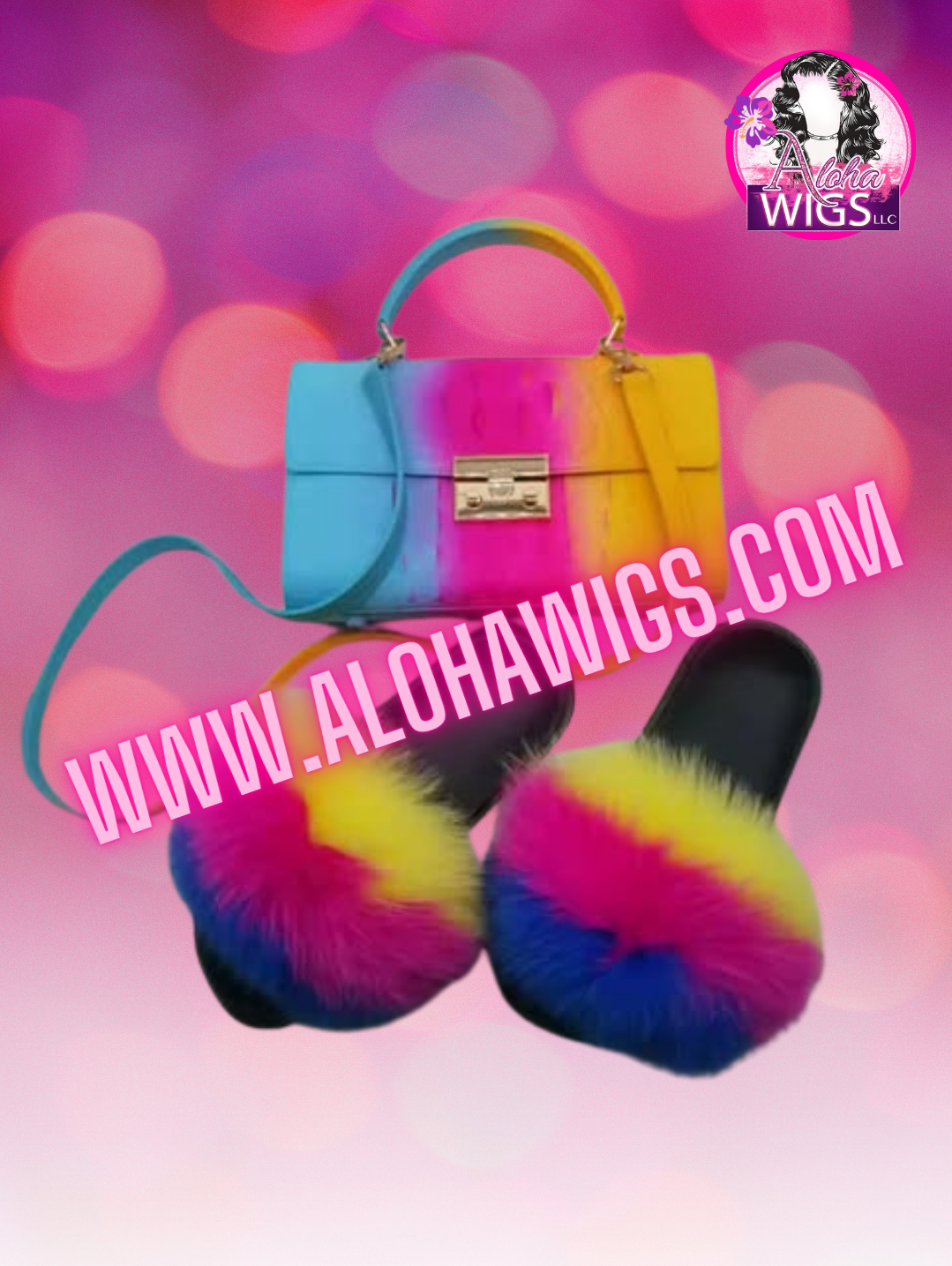 Faux Furr Slippa's + Matching Handbag