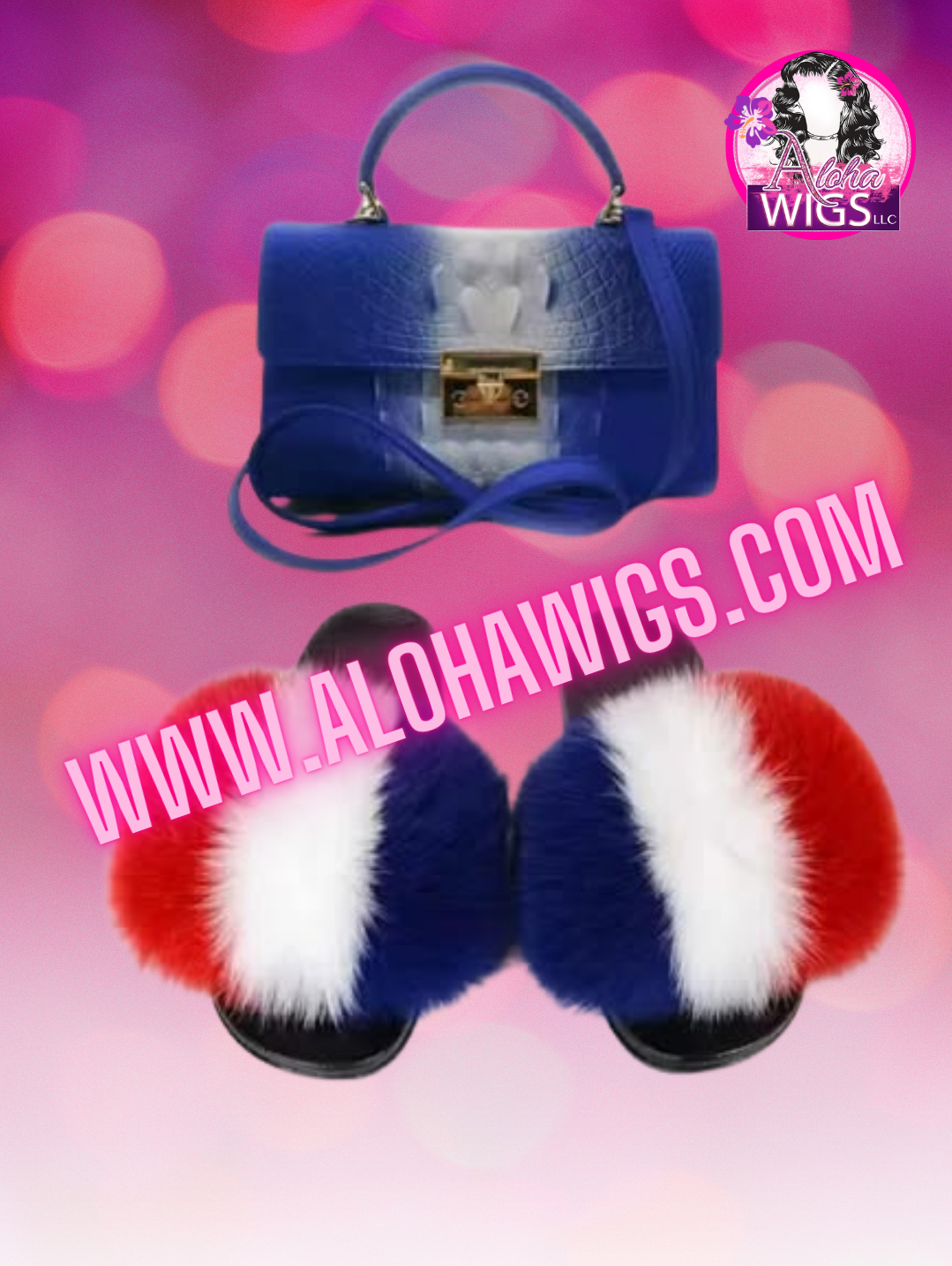 Faux Furr Slippa's + Matching Handbag