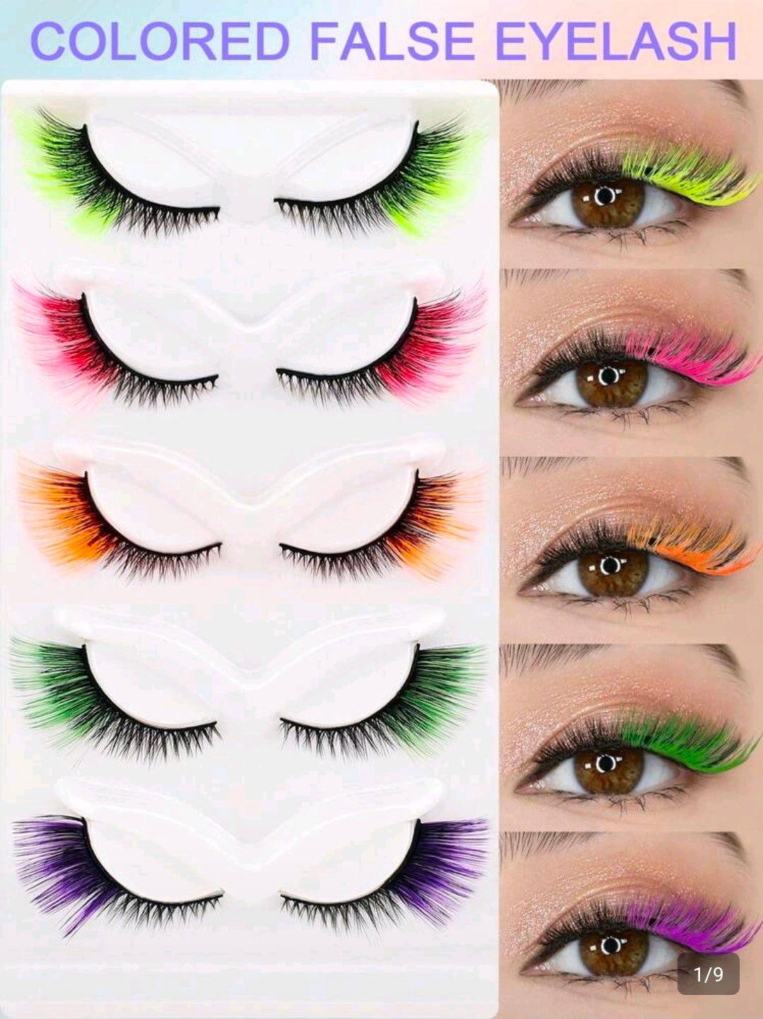 5 Pair Neon tray Eyelashes