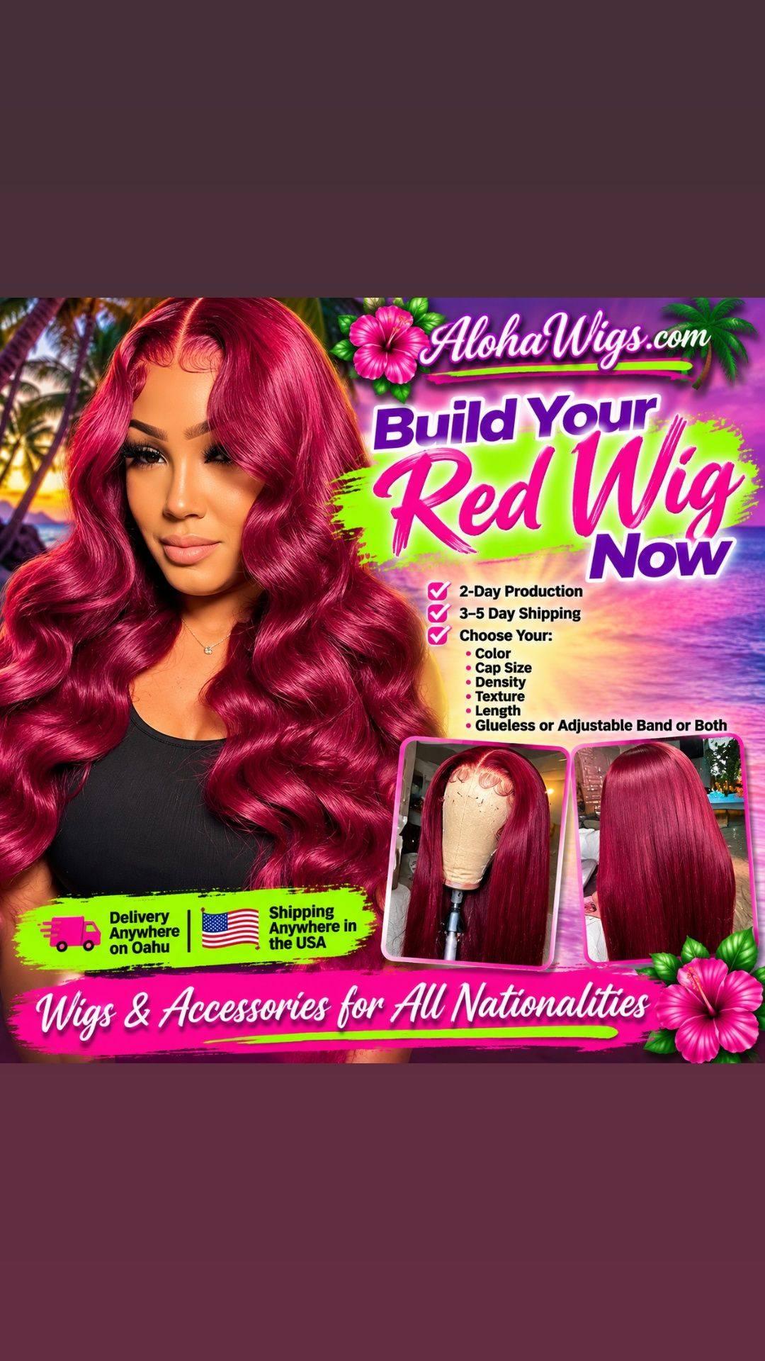 Build your RED wig (Human)250density 13x6