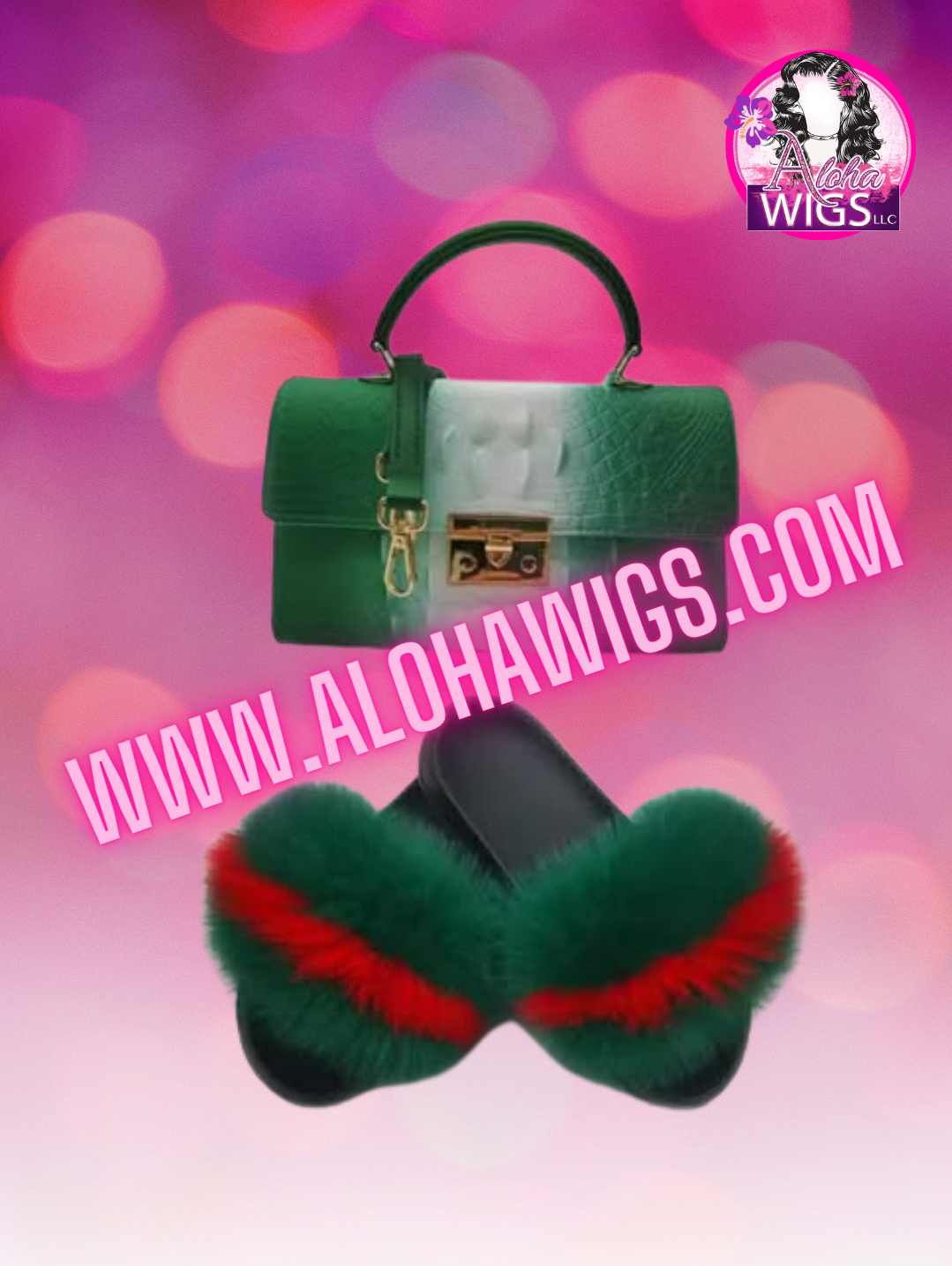 Faux Furr Slippa's + Matching Handbag