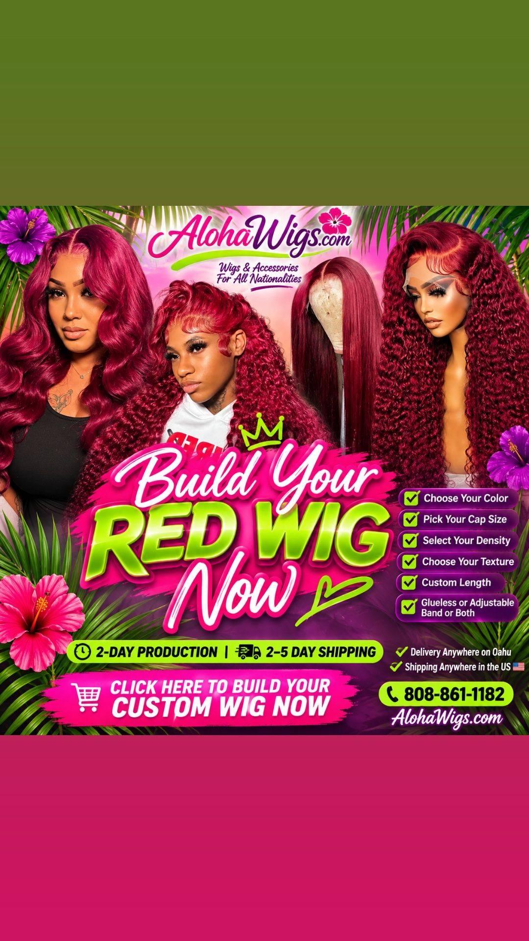 Build your RED wig (Human)250density 13x6
