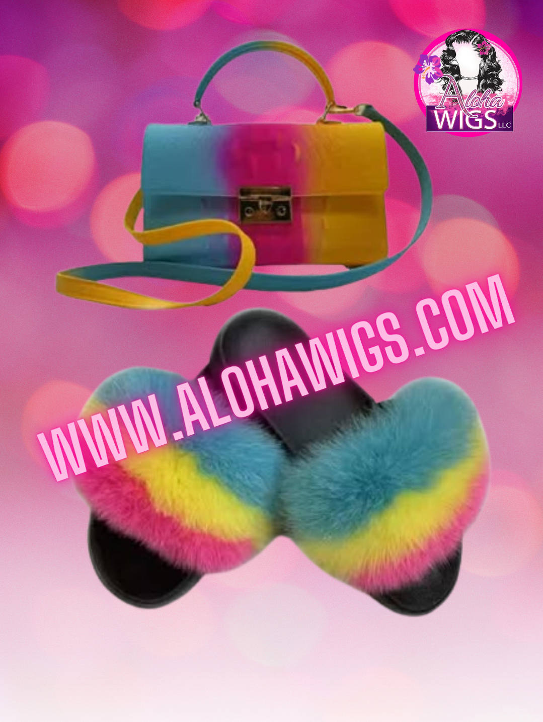 Faux Furr Slippa's + Matching Handbag